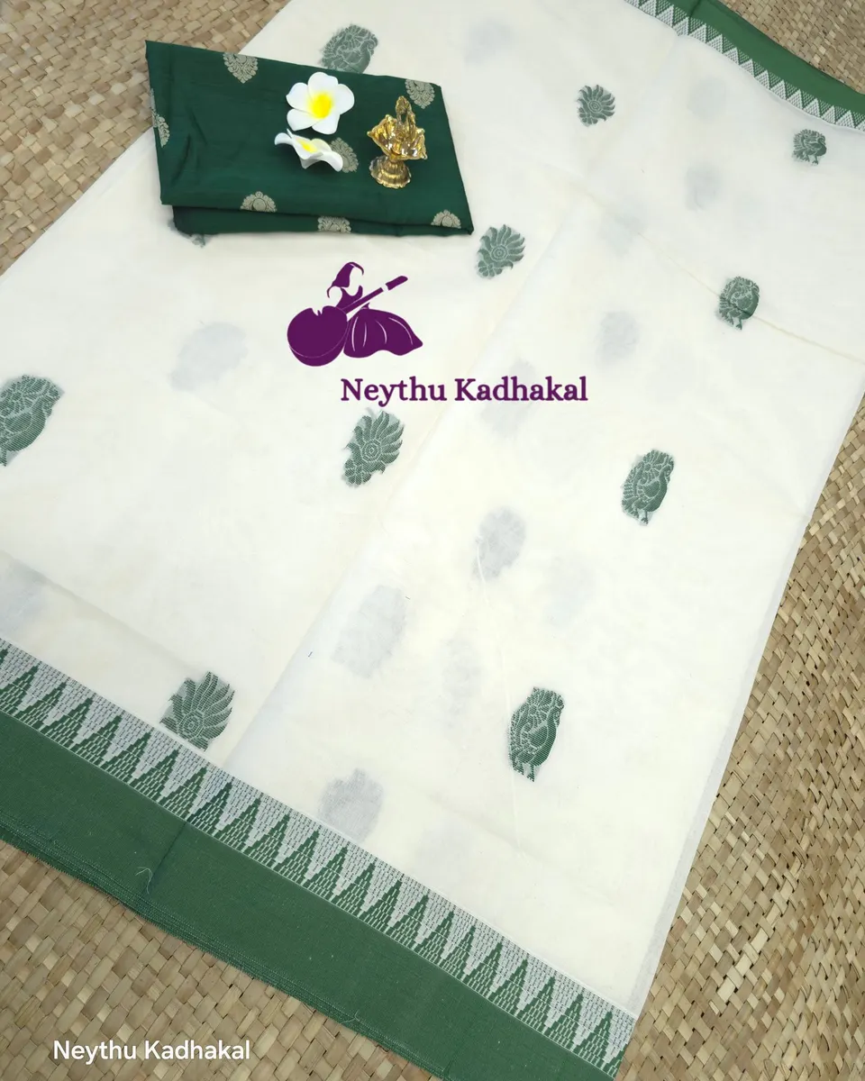Mallika - Peacock Blue - Jacquard Weaving Saree thumbnail 2