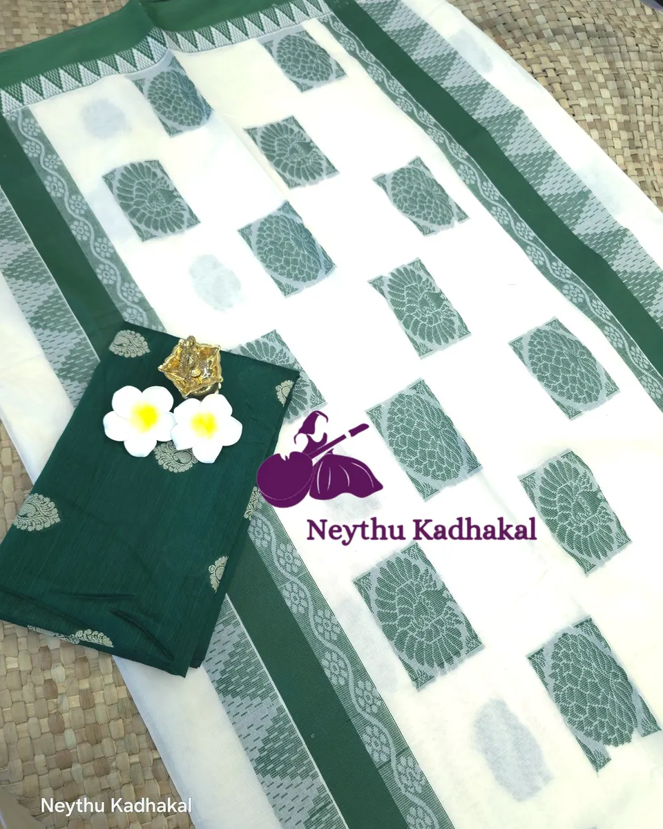 Mallika - Peacock Blue - Jacquard Weaving Saree thumbnail 4