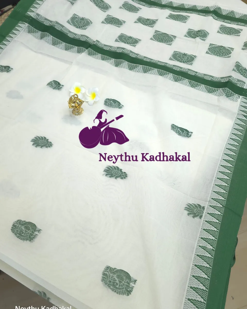 Mallika - Peacock Blue - Jacquard Weaving Saree thumbnail 3