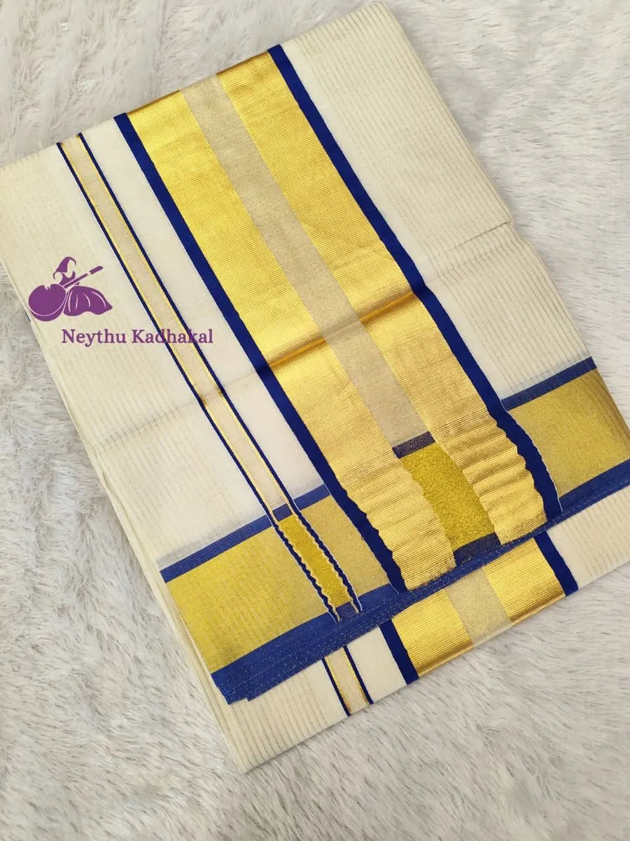 Mridula - 4*5 Micro Line Saree - Royal Blue - view 1