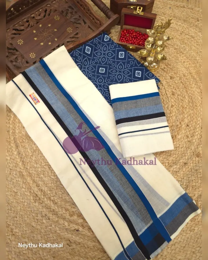 Royal Blue & Black - Manthikkara - view 1