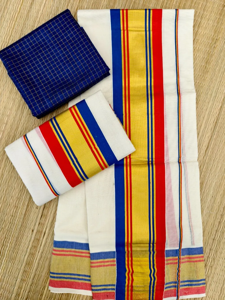 4*4 LIGHT JERRY SET - NavyBlue & Maroon - Kara With Kasav - view 1