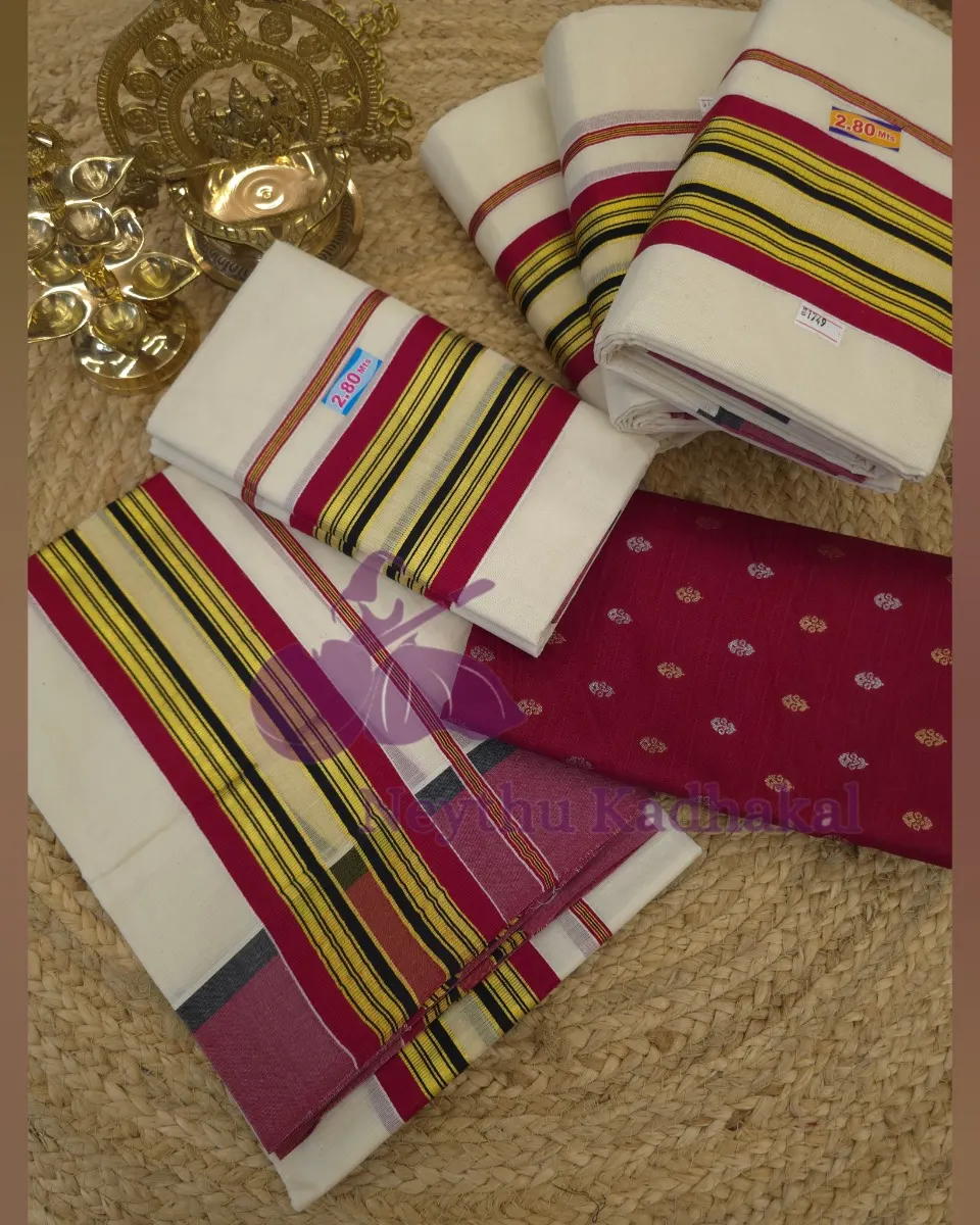 PREMIUM ONAKKAPAV - Red & Black with GoldenKasav - Kara With Kasav SM thumbnail 2