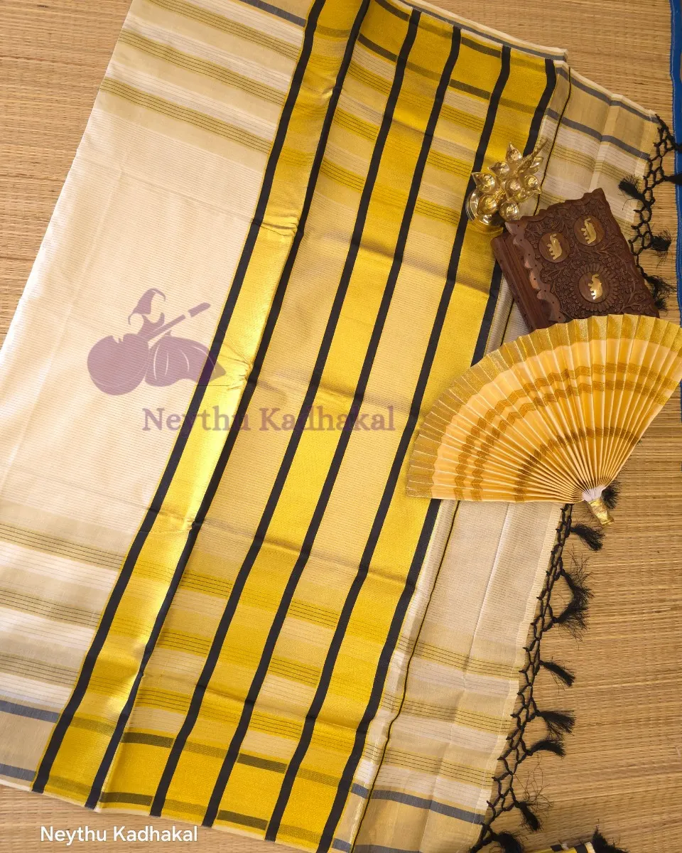 Golden Kasav With Black Border - Kara With Kasav thumbnail 2