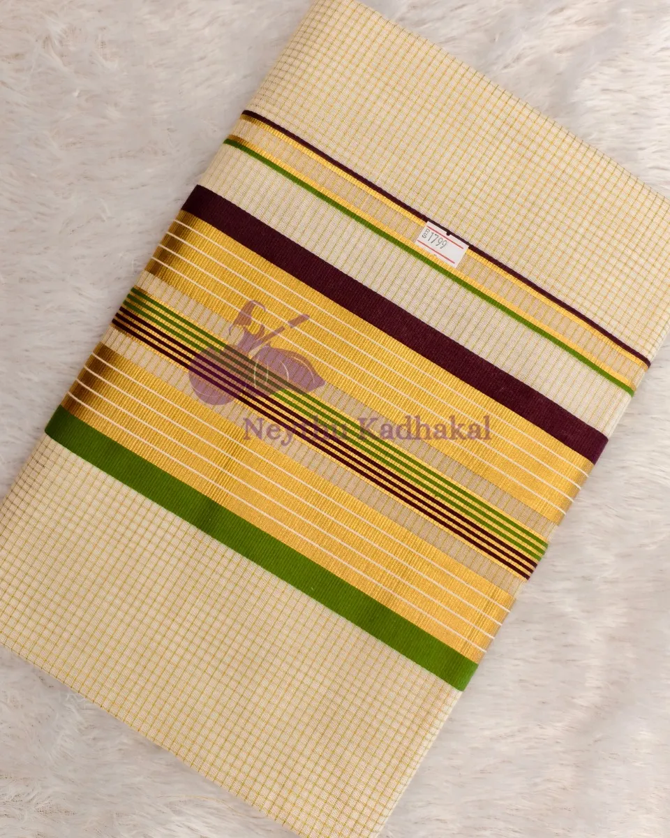 Coffee Brown & Light Green - Premium Checked SS thumbnail 2