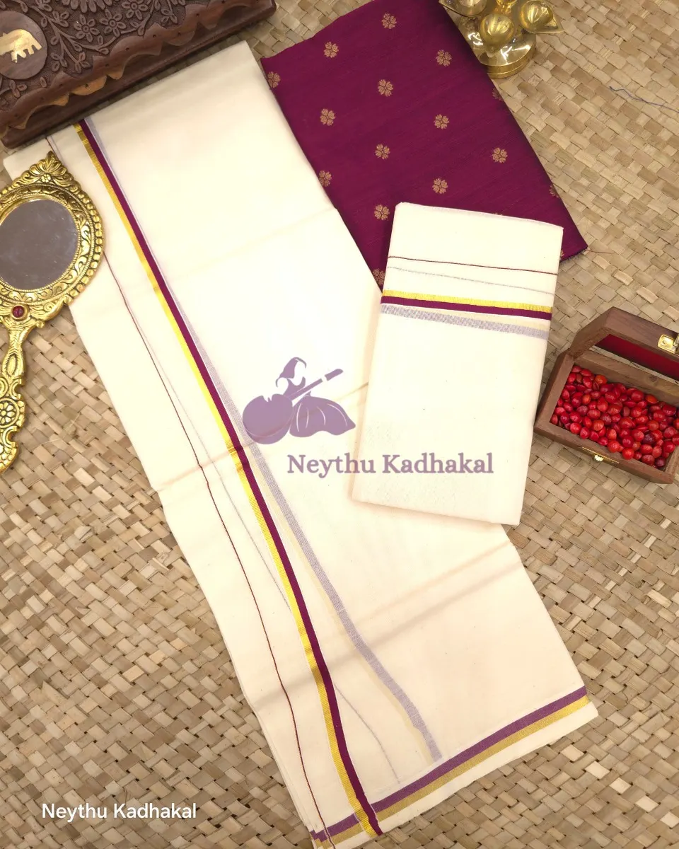 Purple & Gold - Puliyilakara Premium SM thumbnail 2
