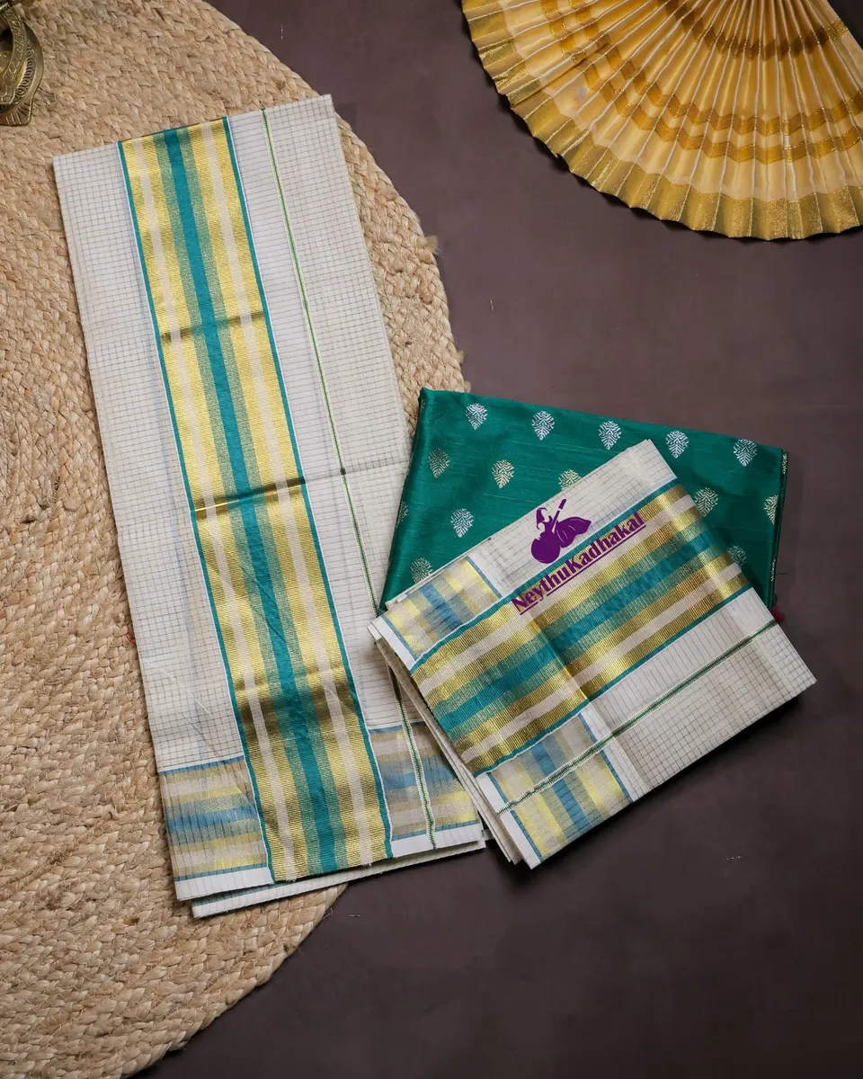 Rama Green With Kasav - Micro Check Pattern SM thumbnail 2