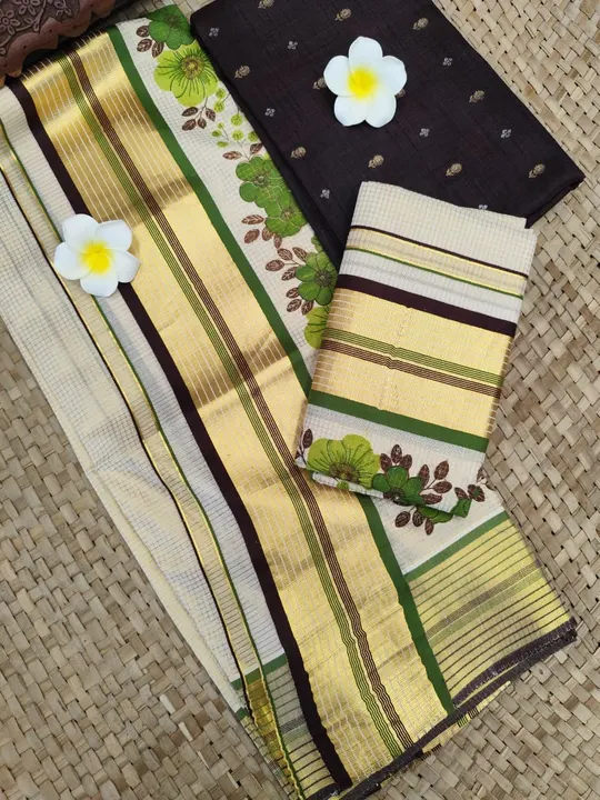Ithal - CoffeeBrown & Green - Printed Micro Check SetMund