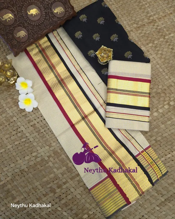 Mayukha - Maroon & Black - 4*4 Micro Check SetMund