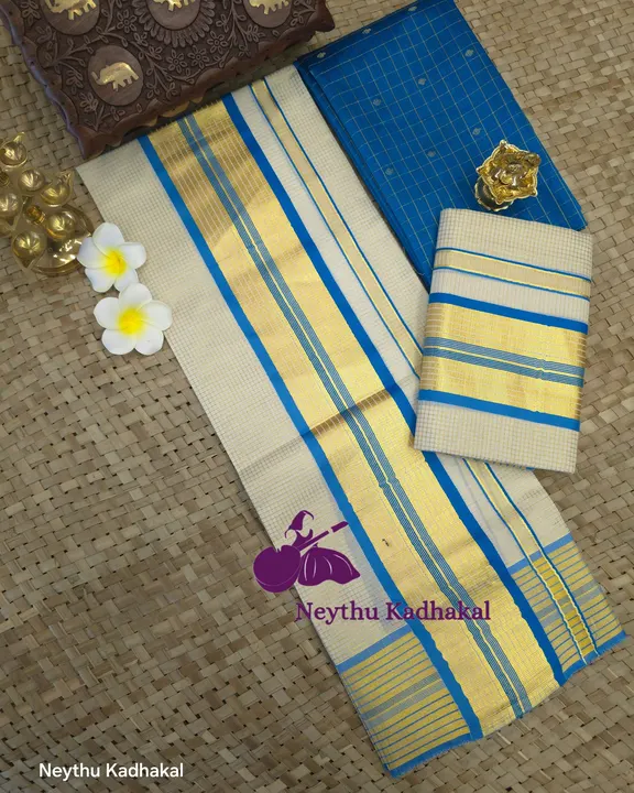 Mayukha - Peacock Blue - 4*4 Micro Check SetMund