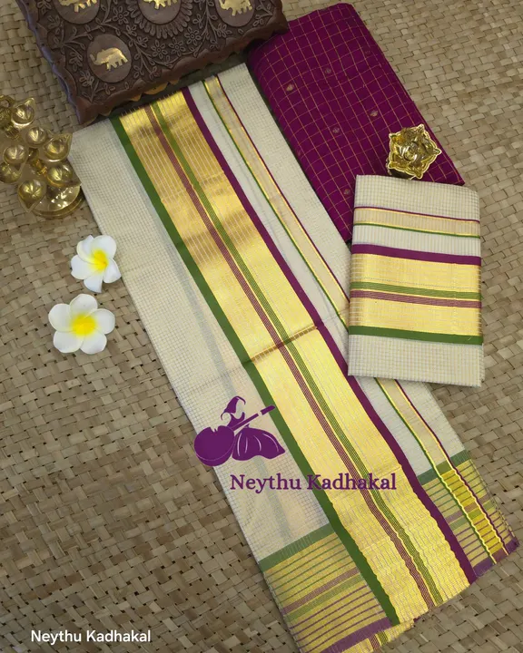 Mayukha - Green & Purple- 4*4 Micro Check SetMund