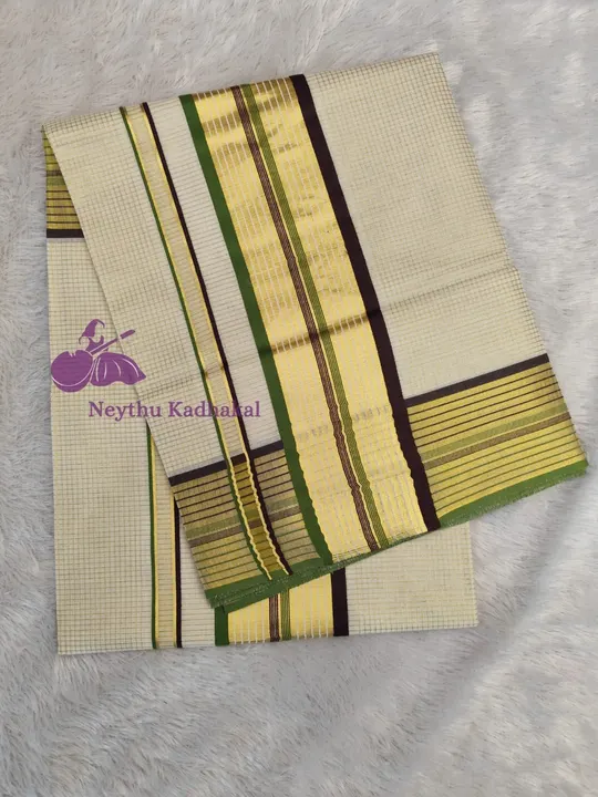 CoffeeBrown & Green - 4*4 Micro Check saree - VAIDEHI(IT)