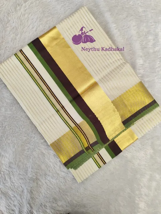 CoffeeBrown & Green - 4*4 DC Line Saree - KAIRALI (IT)
