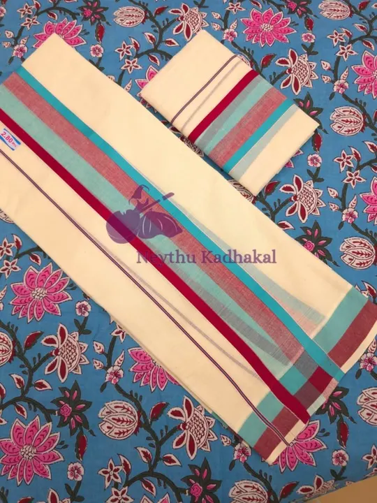 Skyblue & Beetroot Red - Manthikkara