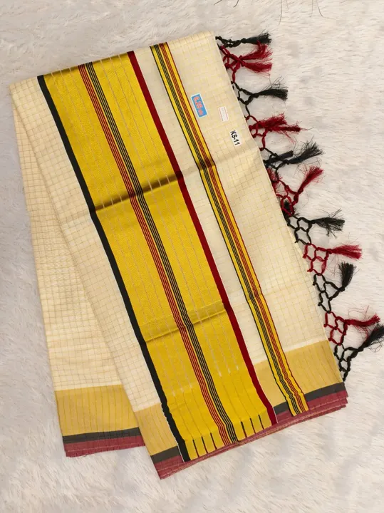 Black & Meroon - Chequed Kasav With Tussels