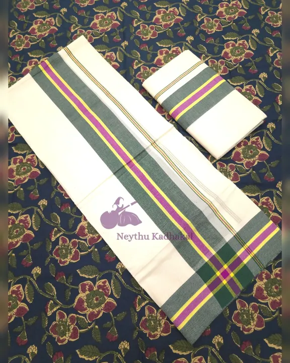 Chemandhikkara 3 inch - DarkGreen & Meroon With Yellow Border