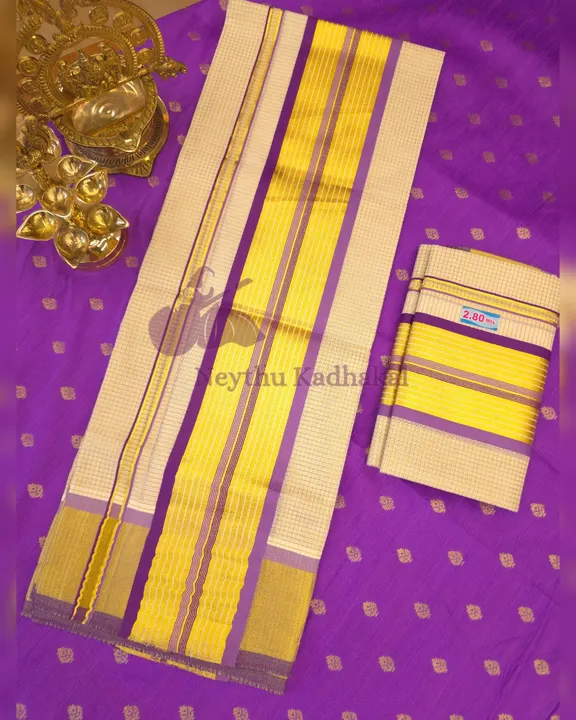4*4 MICRO CHECK LJ Set Mund - Lavender & Violet Goldenline Kasavu