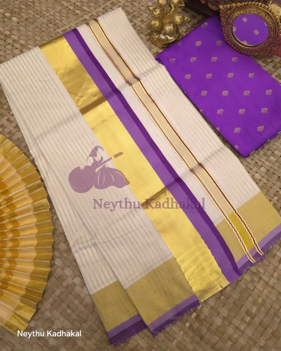 Golden Kasav With Lavender & Violet - Kara With Kasav SS