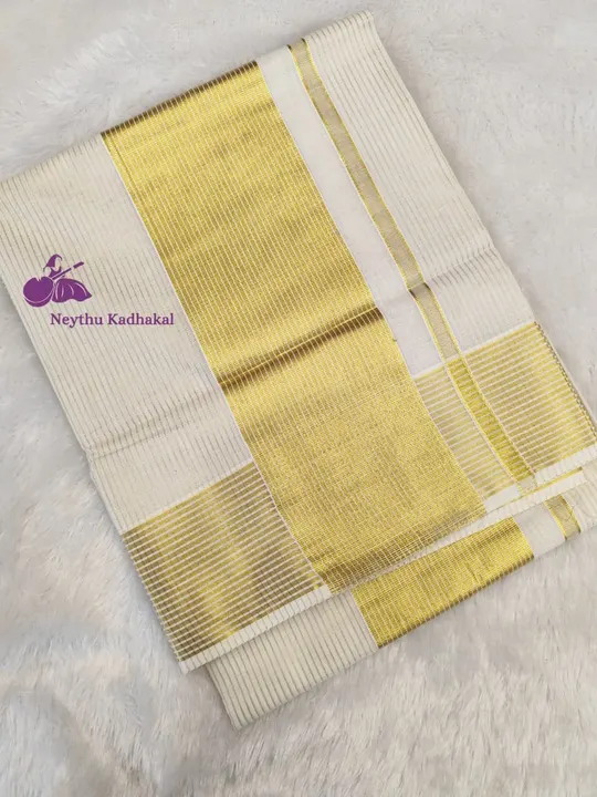 Mizhi - 3*4 Golden Line saree TS