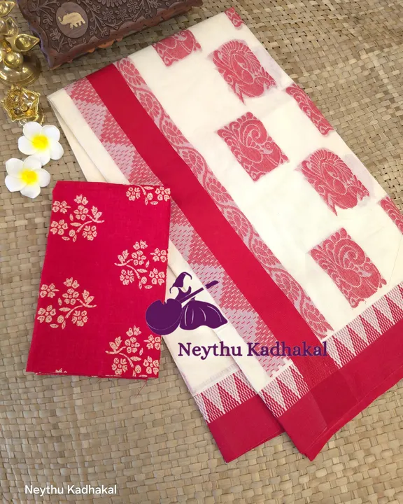 Mallika - Red - Jacquard Weaving Saree