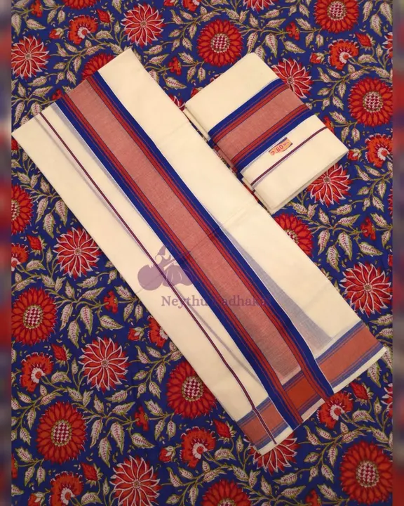 Royal Blue & Rust Red - Manthikkara